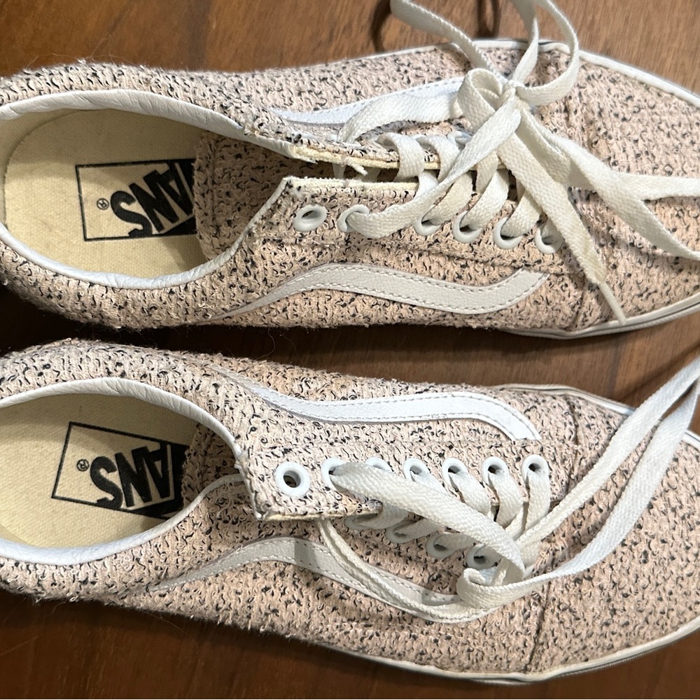 Vans Women's Old Skool Boucle Pink Speckle True White Canvas shoes